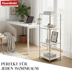 Metallregal | Concept Epure MK-005 | 4-stöckiges Ablageregal mit offenen Ablagen | In mehreren Farben erhältlich