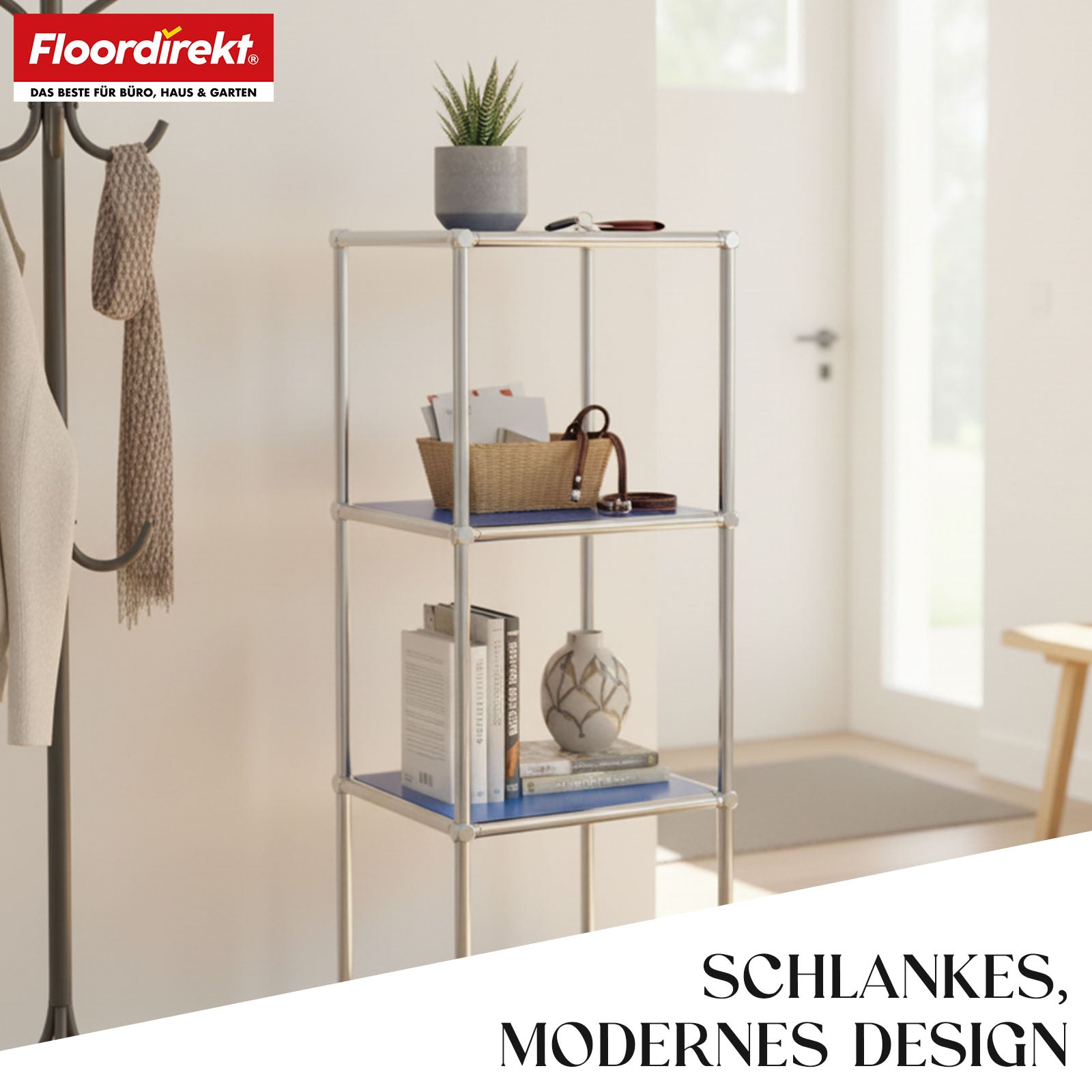 Metallregal | Concept Epure MK-005 | 4-stöckiges Ablageregal mit offenen Ablagen | In mehreren Farben erhältlich