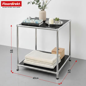 Metallregal | Concept Epure MK-012 | Offenes Beistell- & Aufbewahrungsregal mit 2 Ablagen | In mehreren Farben erhältlich