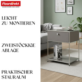 Metallregal | Concept Epure MK-139 | Beistell- & Aufbewahrungsregal mit Schublade & Ablagen | In mehreren Farben erhältlich