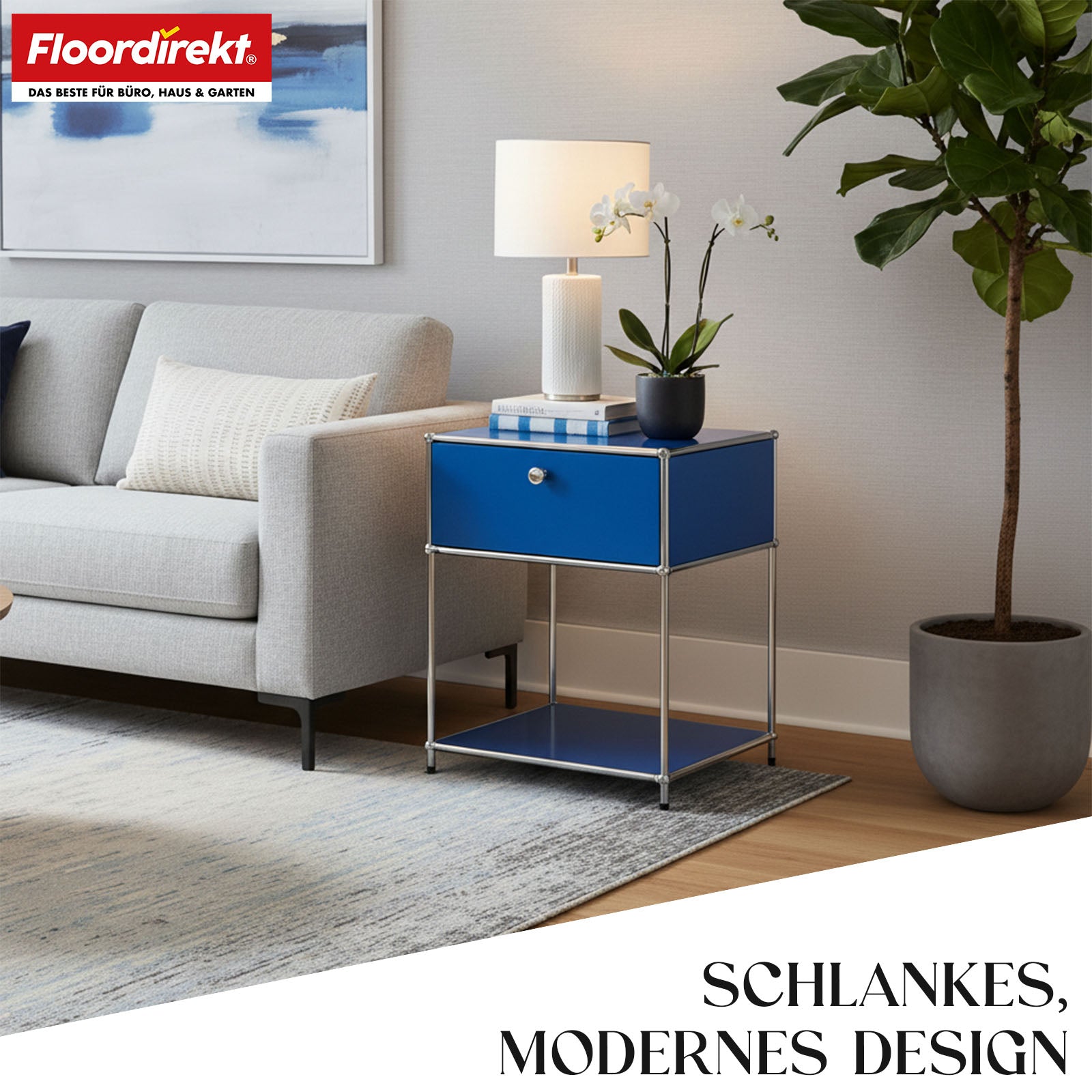 Metallregal | Concept Epure MK-139 | Beistell- & Aufbewahrungsregal mit Schublade & Ablagen | In mehreren Farben erhältlich