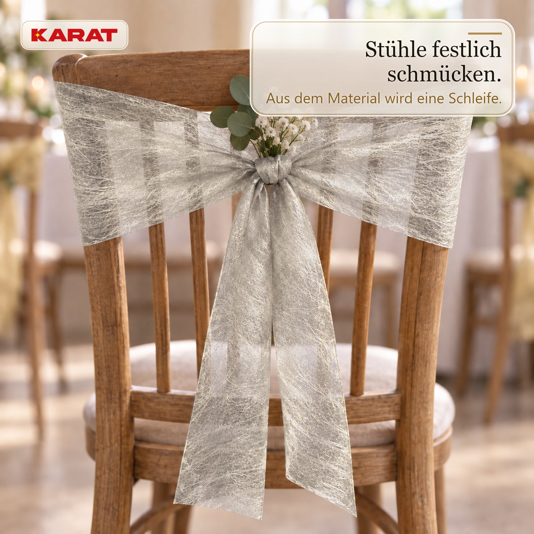 Tischläufer | Monarch | Dekovlies mit Metallic-Schimmer | 30 cm x 25 m Rolle | 13 Farben