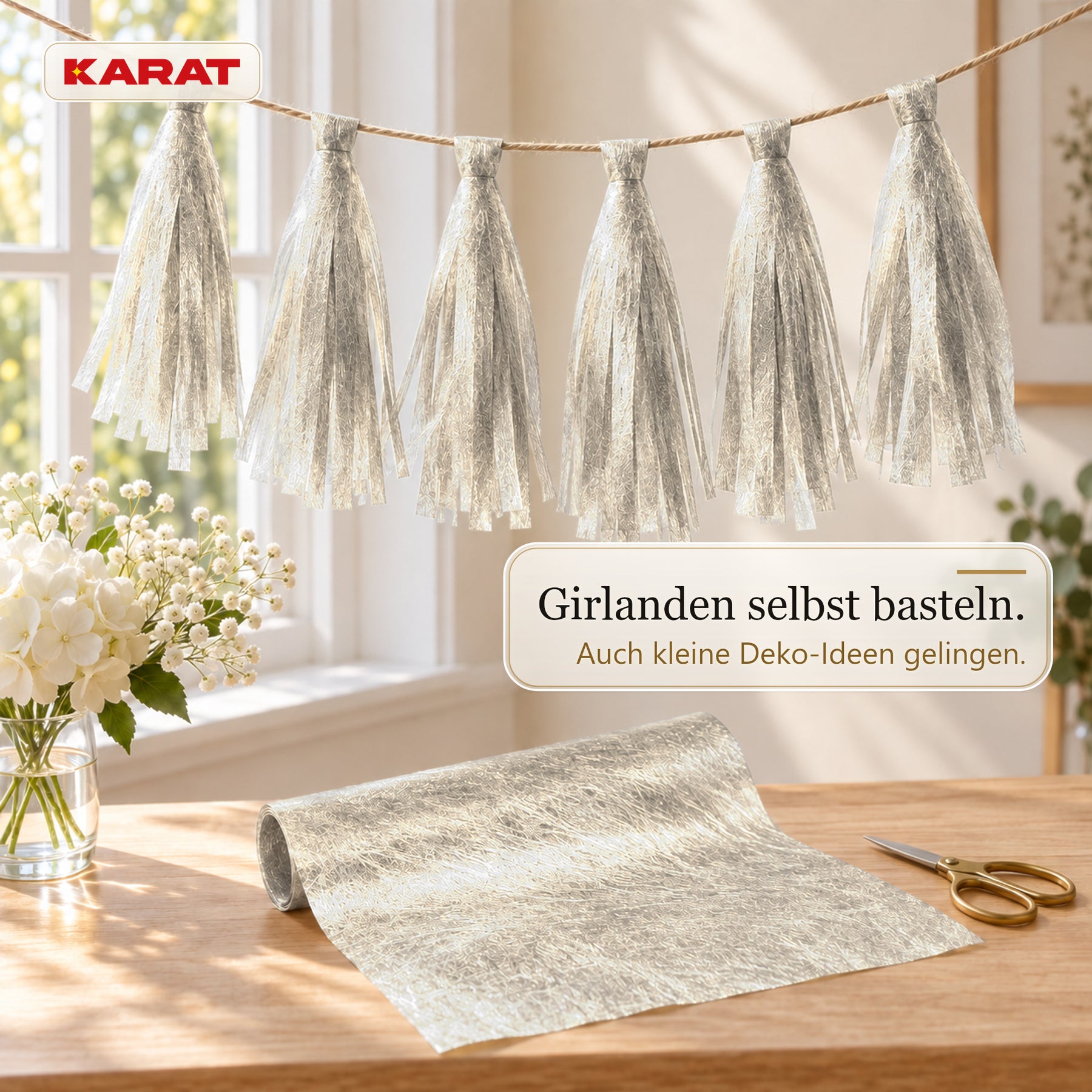Tischläufer | Monarch | Dekovlies mit Metallic-Schimmer | 30 cm x 25 m Rolle | 13 Farben