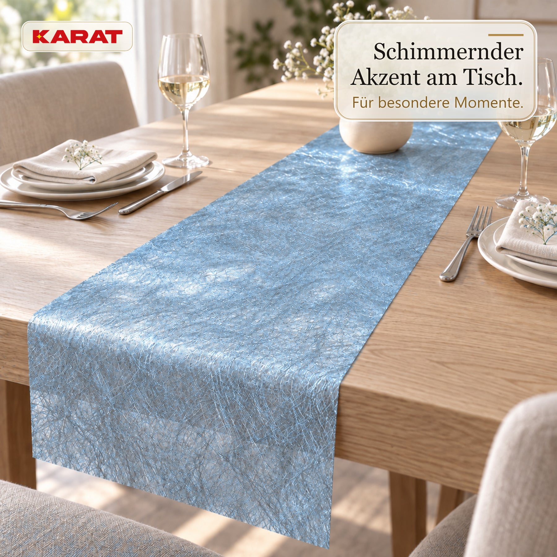 Tischläufer | Monarch | Dekovlies mit Metallic-Schimmer | 30 cm x 25 m Rolle | 13 Farben