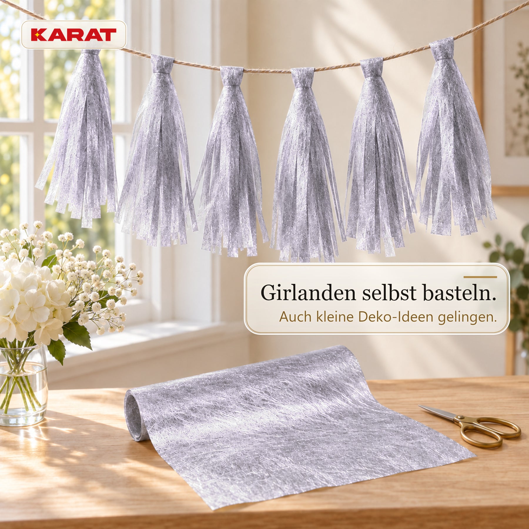 Tischläufer | Monarch | Dekovlies mit Metallic-Schimmer | 30 cm x 25 m Rolle | 13 Farben