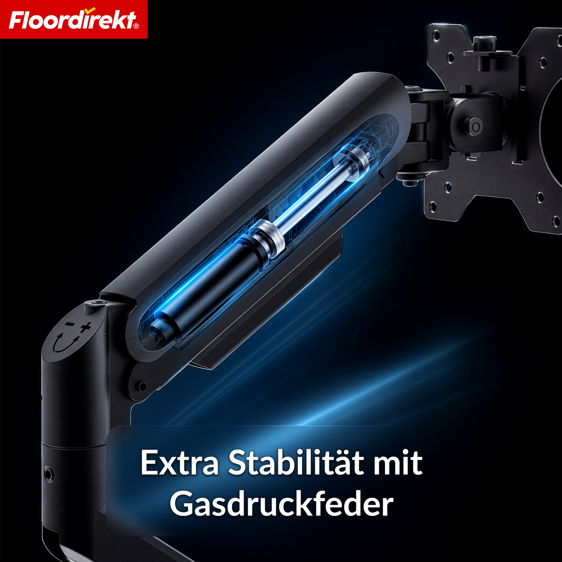F2_Schwarz - Einarm für 1 Monitor