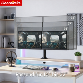 Monitorarm | Flexibel verstellbare Monitorhalterung mit Tischklemme für 1 oder 2 Monitore