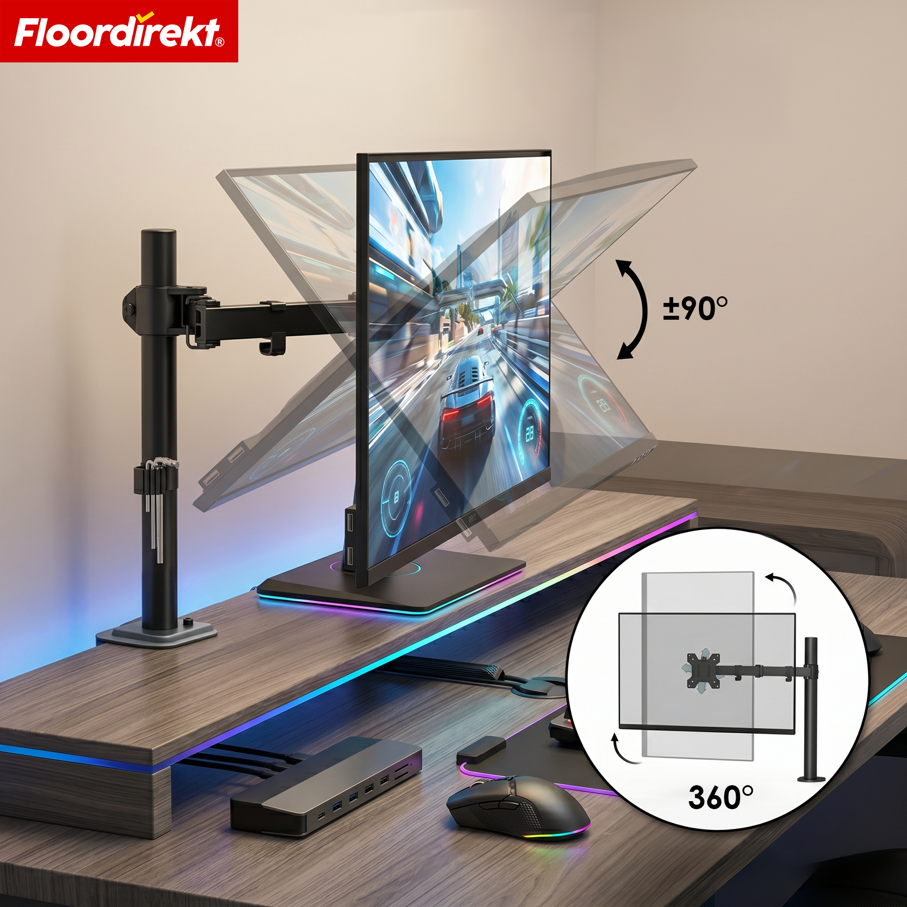Monitorarm | Flexibel verstellbare Monitorhalterung mit Tischklemme für 1 oder 2 Monitore