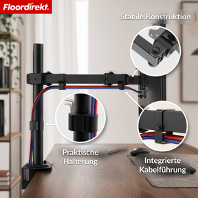 Monitorarm | Flexibel verstellbare Monitorhalterung mit Tischklemme für 1 oder 2 Monitore