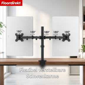 Monitorarm | Flexibel verstellbare Monitorhalterung mit Tischklemme für 1 oder 2 Monitore