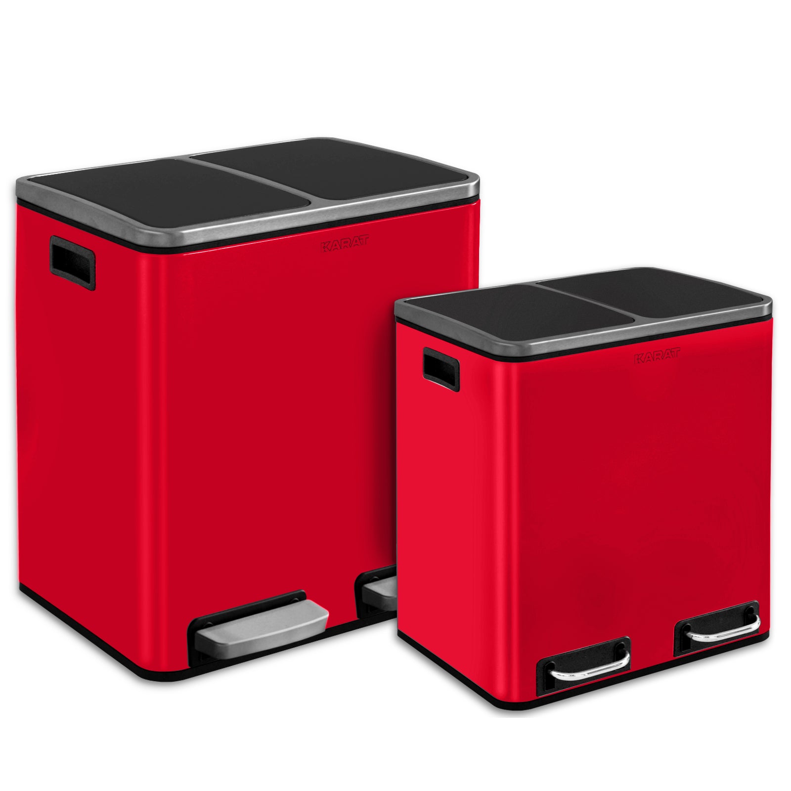 Mülleimer Felix aus Edelstahl | Trennsystem | Mit Schließdämpfer