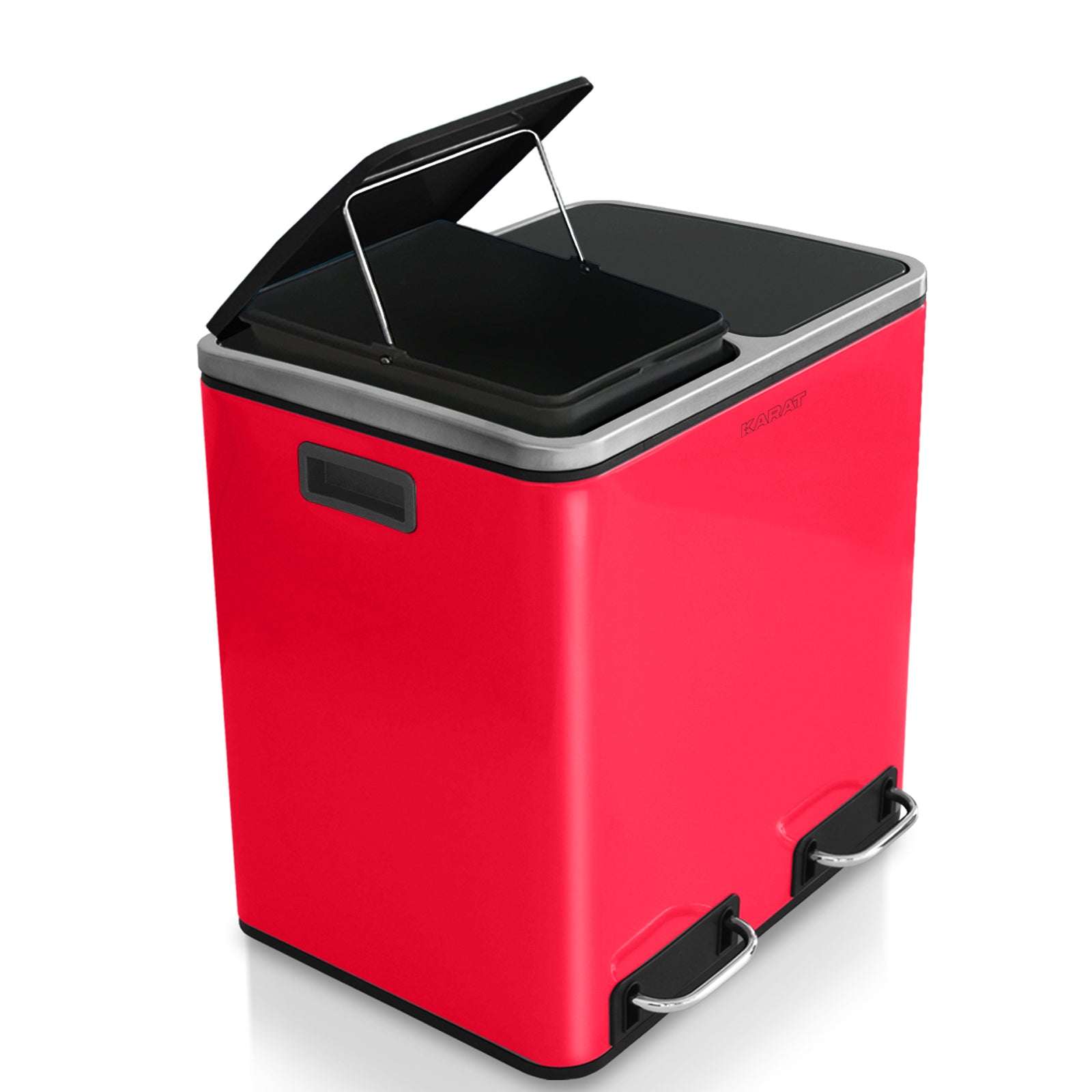 Mülleimer Felix aus Edelstahl | Trennsystem | Mit Schließdämpfer