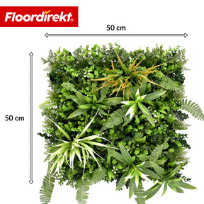 Pflanzenwand | Fire Sky | Natürliches, pflegefreies Kunstpflanzen-Panel | Sonnenbeständig & erweiterbar mit Klick-System | 50 × 50 cm