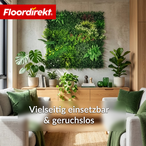Pflanzenwand | Meadow | Natürliches Kunstpflanzen-Panel, sonnenbeständig & pflegefrei | Erweiterbares Klick-System | 100 × 100 cm