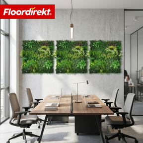 Pflanzenwand | Meadow | Natürliches Kunstpflanzen-Panel, sonnenbeständig & pflegefrei | Erweiterbares Klick-System | 100 × 100 cm