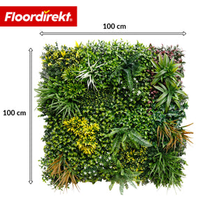 Pflanzenwand | Spring Garden | Natürliches, pflegefreies Grün-Panel | Sonnenbeständig & erweiterbar mit Klick-System | 100 × 100 cm