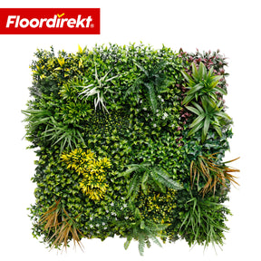 Pflanzenwand | Spring Garden | Natürliches, pflegefreies Grün-Panel | Sonnenbeständig & erweiterbar mit Klick-System | 100 × 100 cm