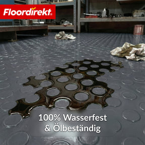 PVC-Bodenbelag | Coin Mirror | Coin-Optik Flachnoppen | Rutschfest & Pflegeleicht | Meterware / Zuschnitt nach Maß | 110 cm Breite