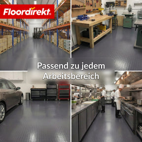 PVC-Bodenbelag | Coin Mirror | Coin-Optik Flachnoppen | Rutschfest & Pflegeleicht | Meterware / Zuschnitt nach Maß | 110 cm Breite