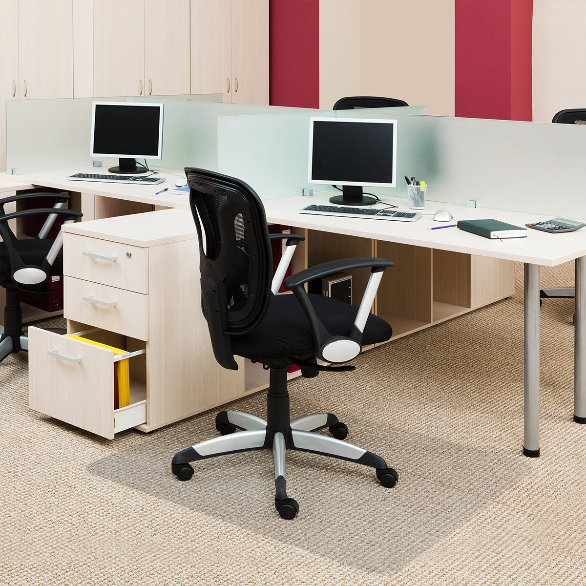  YRRA Bodenschutzmatte Teppich, Bürostuhl Teppichschoner,  rutschfeste Schutzmatte Bürostuhl für Parkett Laminat und  Fliesenboden,Schwarz,90x140cm