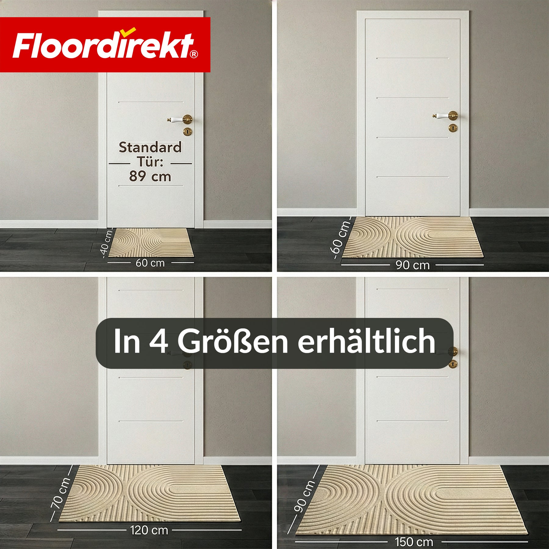Schmutzfangmatte | Circa | Waschbare Türmatte für Innen & Außen | Rutschfeste Fußmatte mit TPE-Rückseite