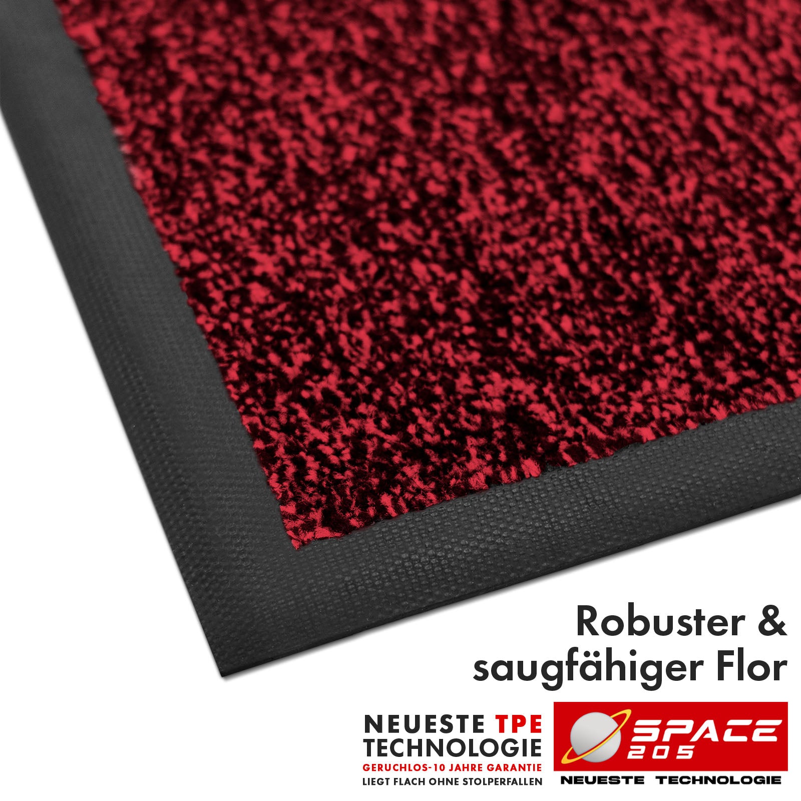 Schmutzfangmatte | Space 205 | Rutschfeste Fußmatte mit innovativer TPE-Technologie in Rand & Rückseite | Ideal für Eingänge, Flur & Haustür | In verschiedenen Farben & Größen