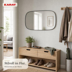 Wandspiegel | Alina | Moderner Spiegel mit grauem Aluminiumrahmen | 55 × 90 cm