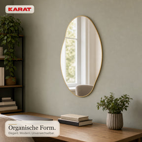 Wandspiegel | Lena | Organischer Spiegel mit Aluminiumrahmen Champagne | 60 × 90 cm
