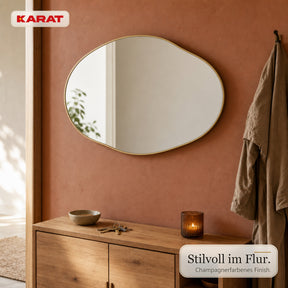 Wandspiegel | Lena | Organischer Spiegel mit Aluminiumrahmen Champagne | 60 × 90 cm