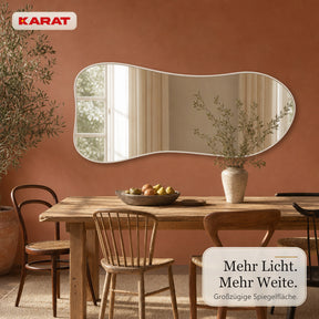 Ganzkörperspiegel | Mila | Organischer Wandspiegel mit cremeweißem Aluminiumrahmen | 65 × 150 cm