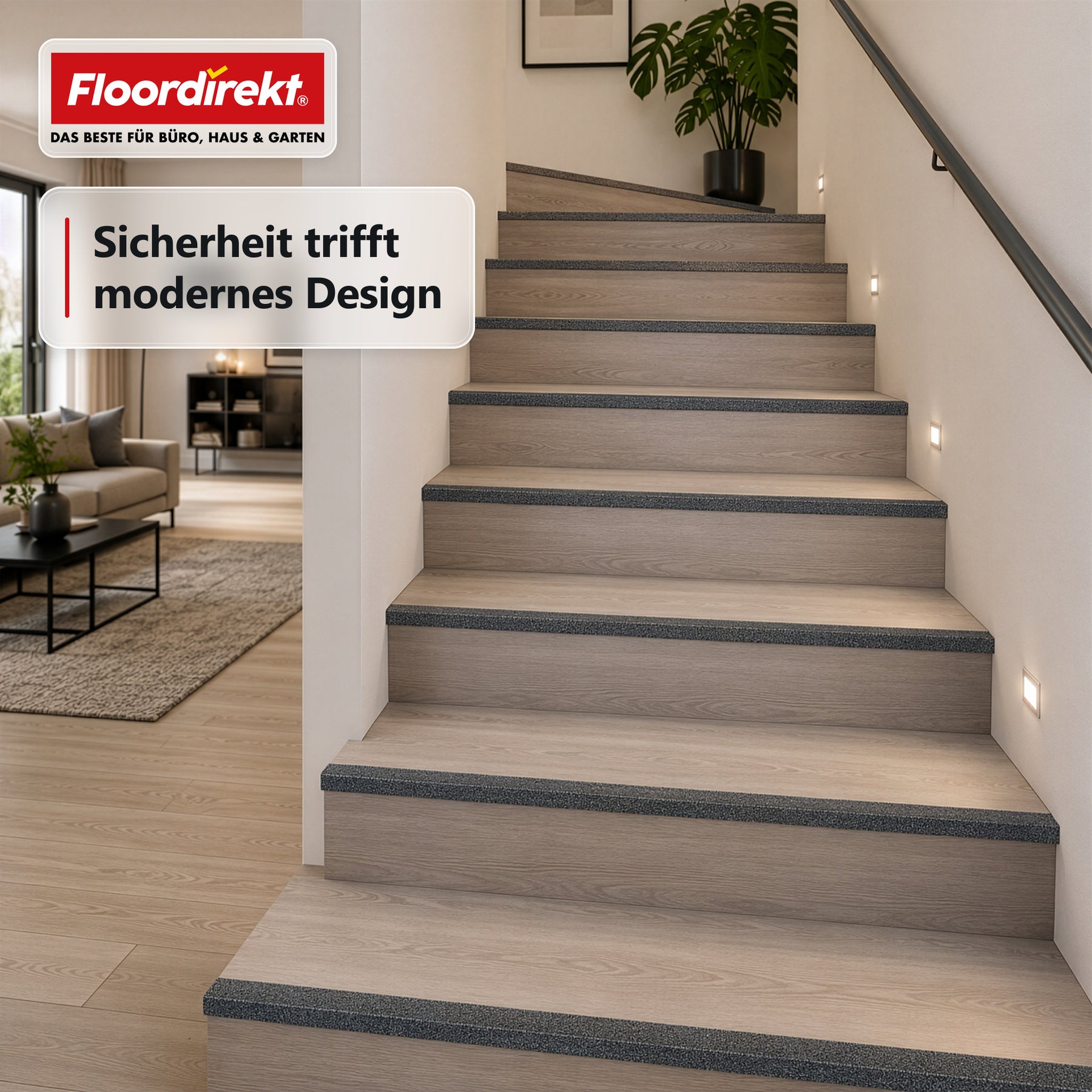 Treppenkantenprofil | Core | Rutschhemmendes GFK-Treppenprofil mit Aluminiumoxid-Beschichtung