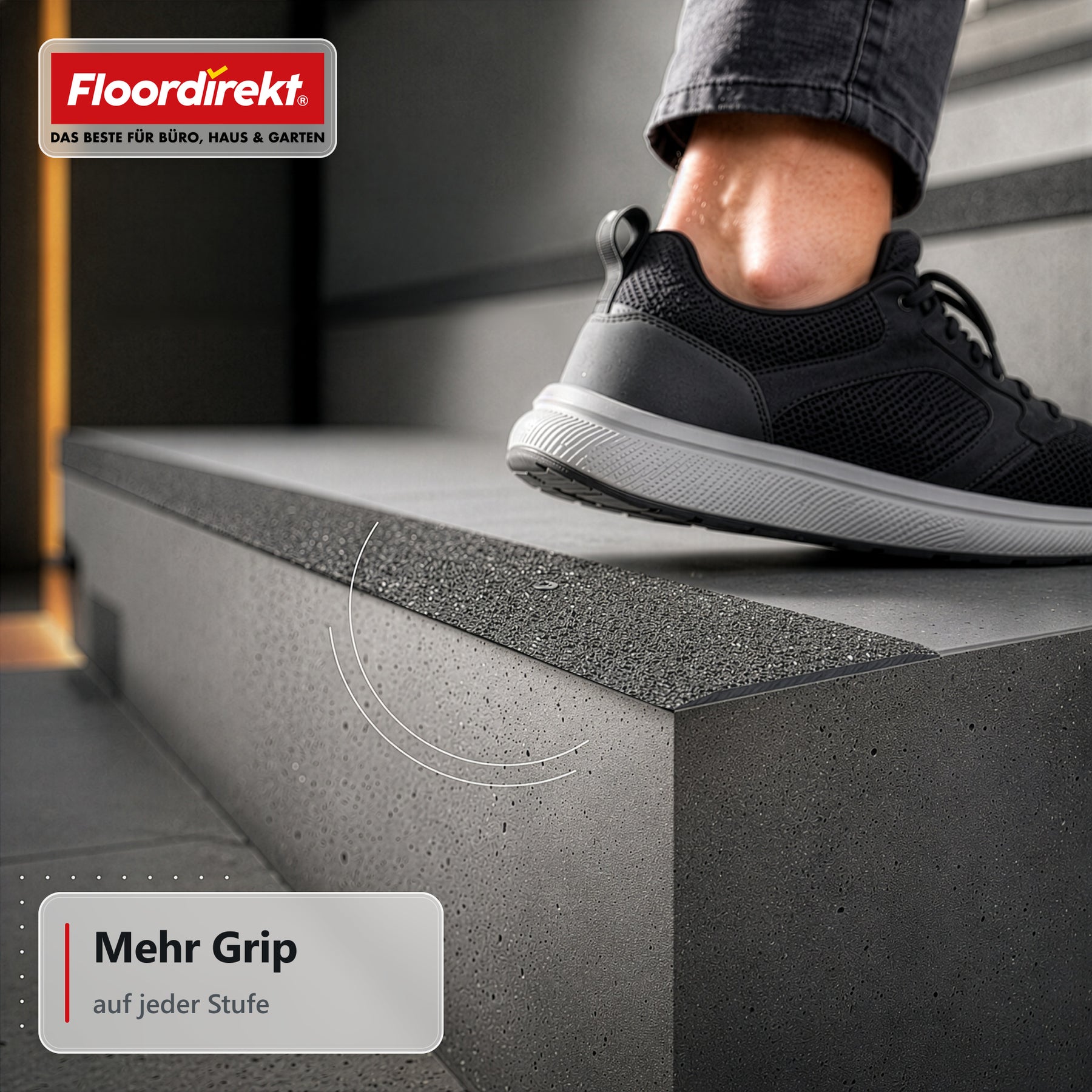 Treppenkantenprofil | Elite | Rutschhemmendes GFK-Profil mit Aluminiumoxid-Beschichtung
