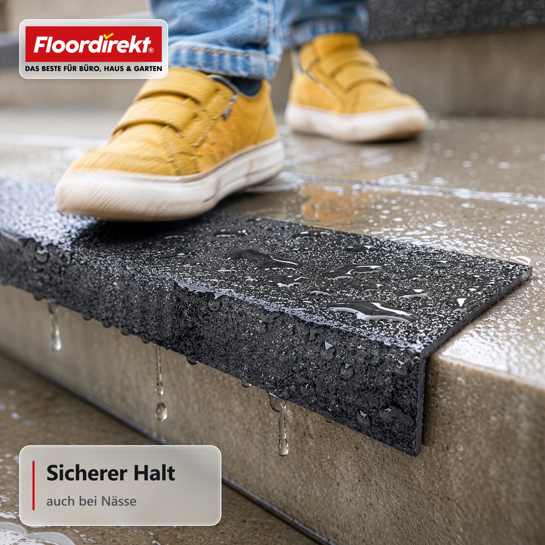 Treppenkantenprofil | Core | Rutschhemmendes GFK-Treppenprofil mit Aluminiumoxid-Beschichtung