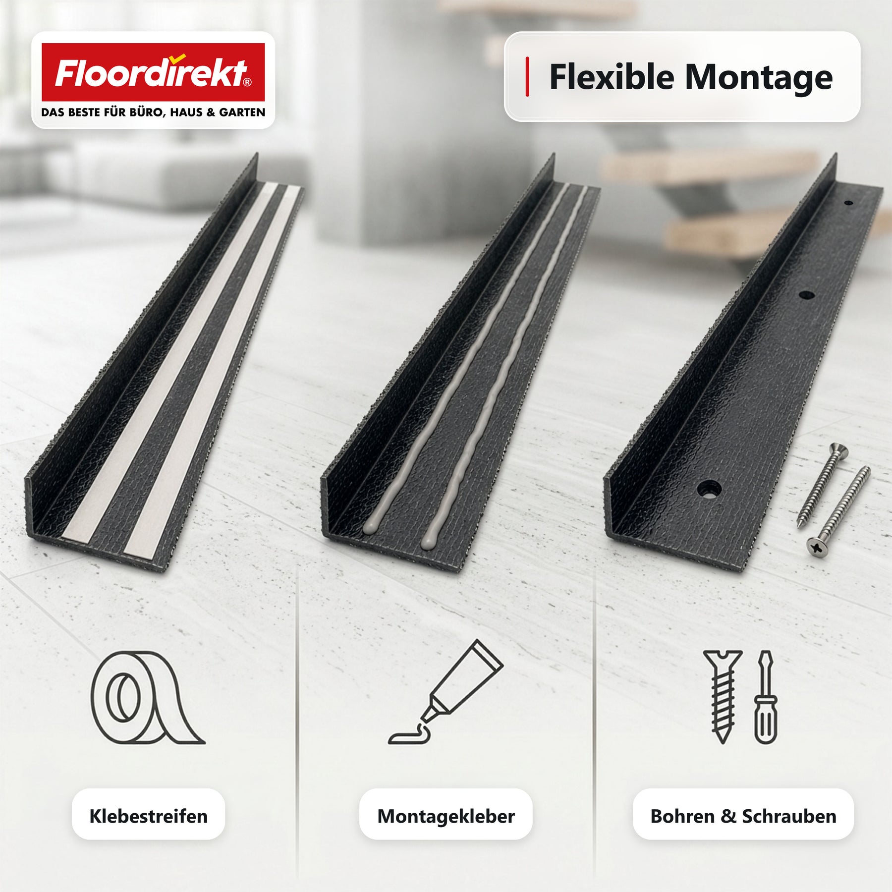 Treppenkantenprofil | Core | Rutschhemmendes GFK-Treppenprofil mit Aluminiumoxid-Beschichtung