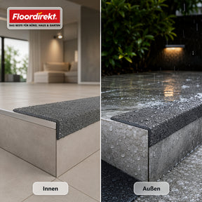 Treppenkantenprofil | Core | Rutschhemmendes GFK-Treppenprofil mit Aluminiumoxid-Beschichtung