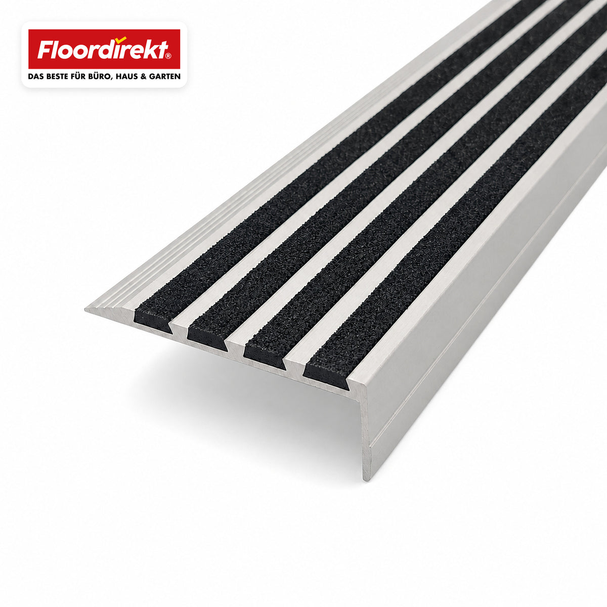 Treppenkantenprofil | Solid | Aluminium Anti-Rutsch-Profil mit Aluminiumoxid-Einlage