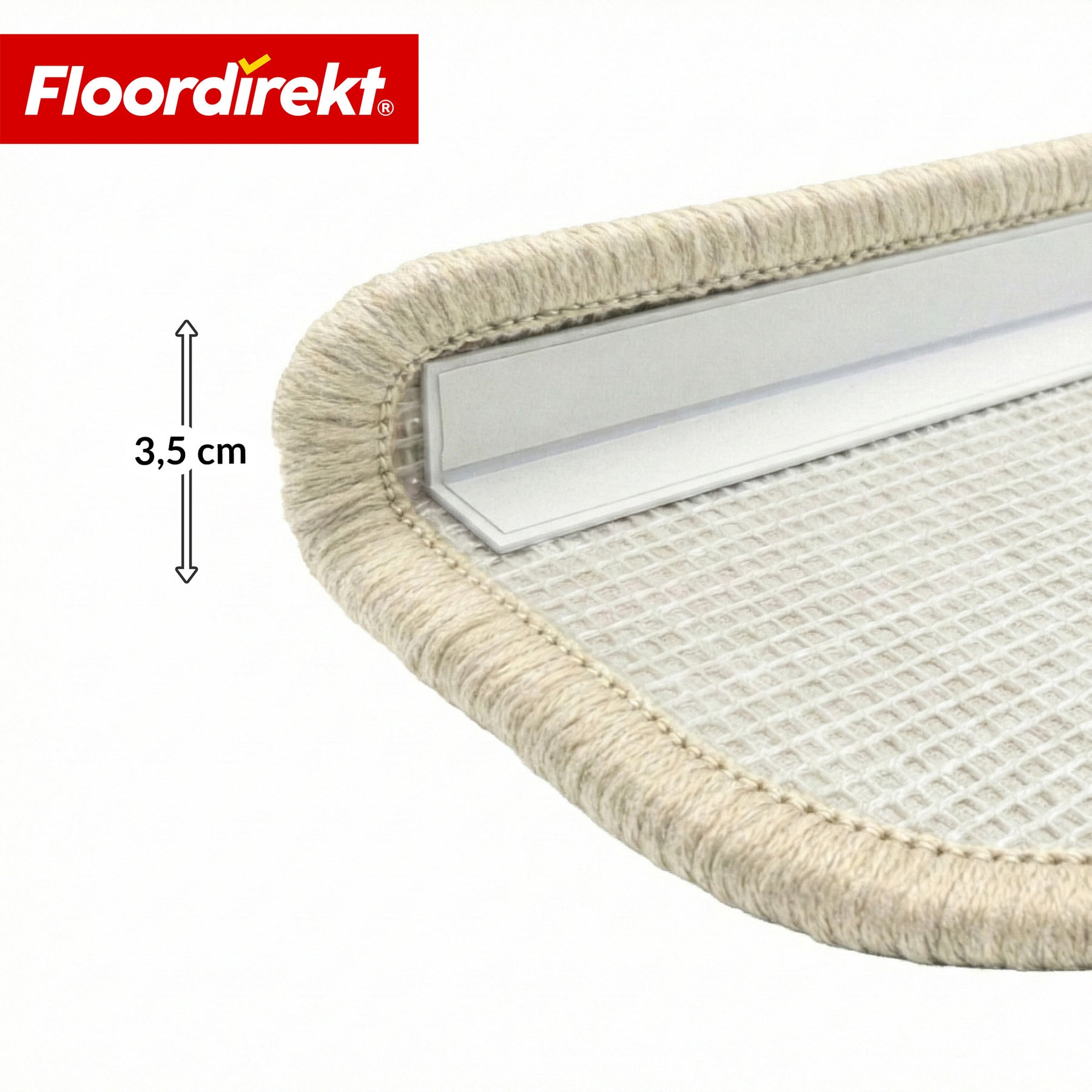 Stufenmatten | Madrid | Halbrunde Shaggy Treppenstufenmatte, selbstklebend & schalldämmend