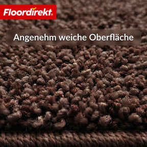 Stufenmatten | Madrid | Halbrunde Shaggy Treppenstufenmatte, selbstklebend & schalldämmend