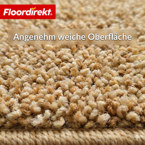 Stufenmatten | Madrid | Halbrunde Shaggy Treppenstufenmatte, selbstklebend & schalldämmend