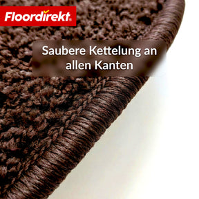 Stufenmatten | Madrid | Halbrunde Shaggy Treppenstufenmatte, selbstklebend & schalldämmend