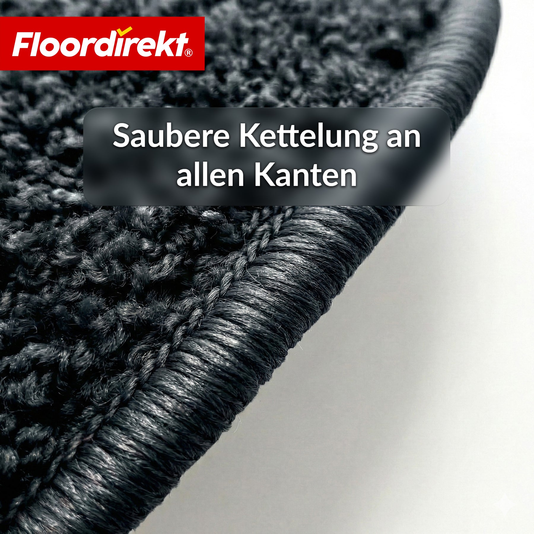 Stufenmatten | Madrid | Halbrunde Shaggy Treppenstufenmatte, selbstklebend & schalldämmend