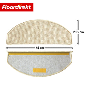 Stufenmatte | Monaco | Rutschhemmende Treppenmatte aus Polypropylen, robust, schalldämmend & pflegeleicht in halbrunder Form
