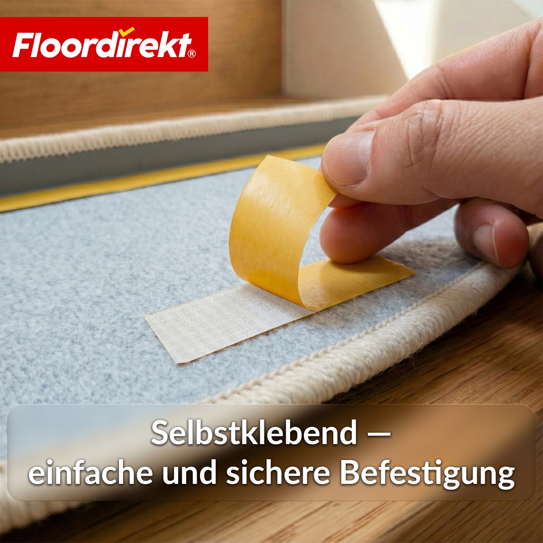 Stufenmatte | Monaco | Rutschhemmende Treppenmatte aus Polypropylen, robust, schalldämmend & pflegeleicht in halbrunder Form