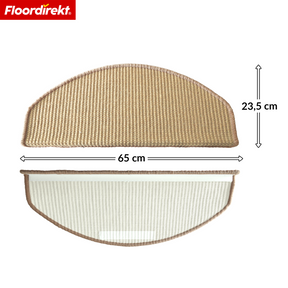 Sisal Stufenmatte | Pearl | Halbrunde rutschfeste Treppenmatte, schalldämmend & langlebig
