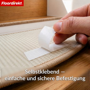 Sisal Stufenmatte | Pearl | Halbrunde rutschfeste Treppenmatte, schalldämmend & langlebig