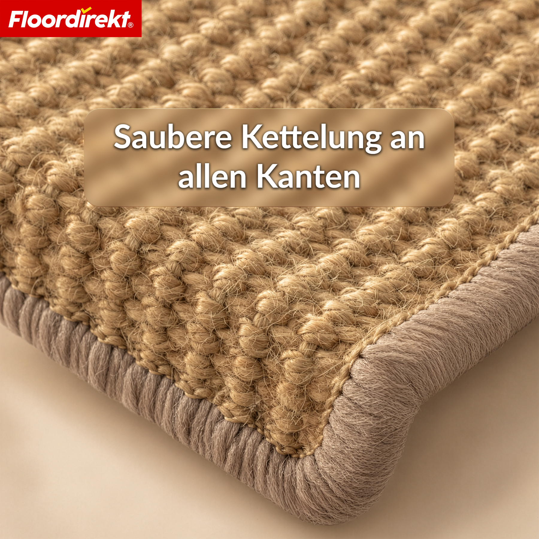 Sisal Stufenmatte | Pearl | Halbrunde rutschfeste Treppenmatte, schalldämmend & langlebig