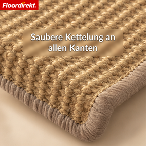 Sisal Stufenmatte | Pearl | Halbrunde rutschfeste Treppenmatte, schalldämmend & langlebig