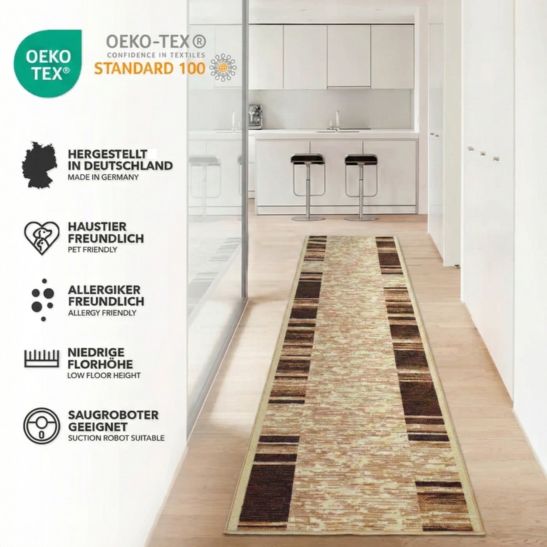 Teppich-Läufer auf Maß | Navona | Breite: 80 cm