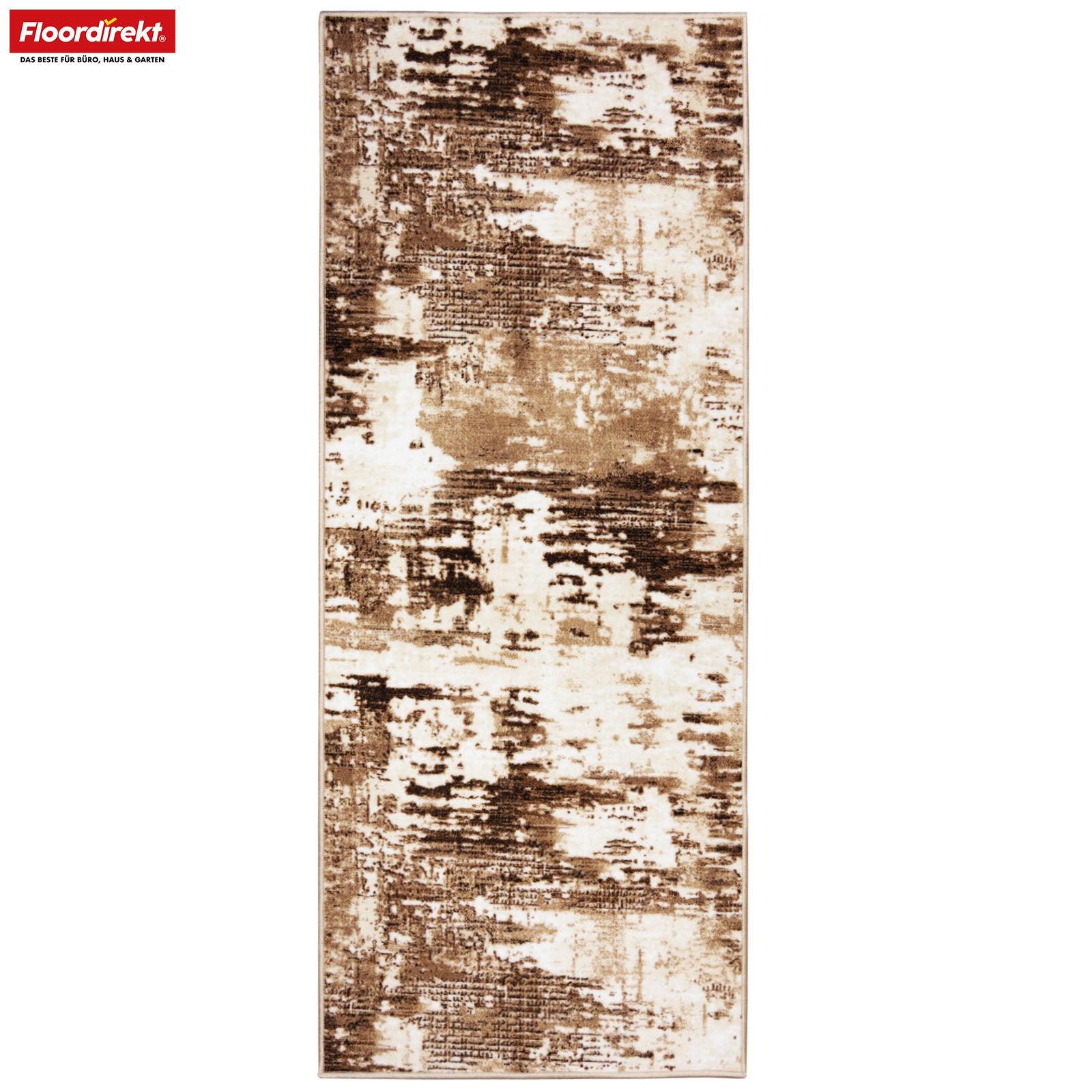 Teppichläufer | Ravena | Moderner Läufer in Anthrazit & Braun | Abstraktes Design mit rutschhemmender Gel-Rückseite | Strapazierfähig & pflegeleicht