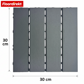 Terrassenfliesen | Elyse | Grau | 30x30 cm Klickfliesen aus Polypropylen | Wetterfest, pflegeleicht & einfach verlegbar